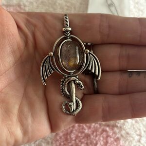 Stainless steel necklace with snake pendant - never worn